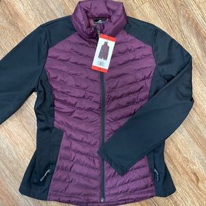 32 Degrees Heat Performance Puffer Jacket Plum/ Black Full Zip M